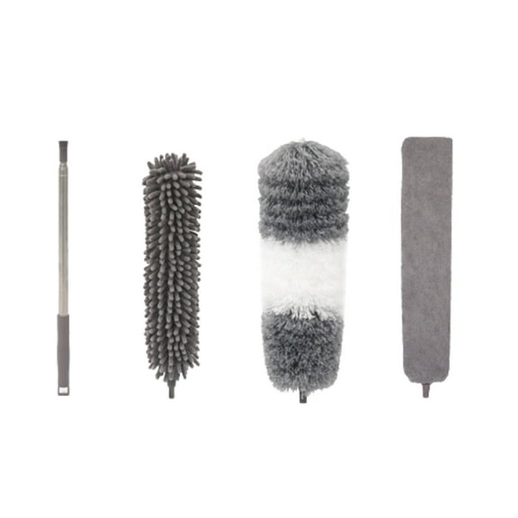 Matoen Microfiber Duster Kit (4Pcs) - Washable Dusters with Extension Pole (30 to 98 in) for Cleaning Ceilings, Fans, Furniture