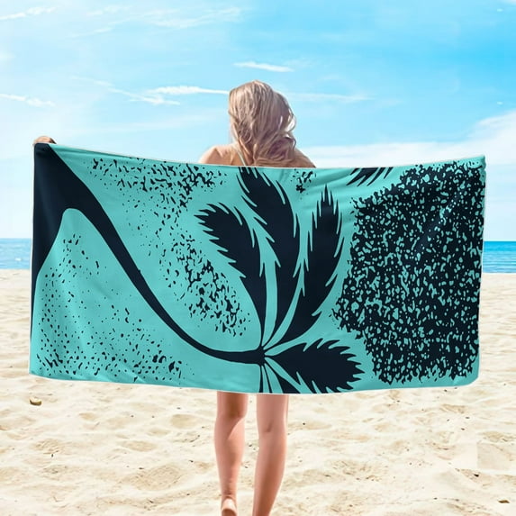 Matoen Microfiber Thin Beach Towel Lightweight 59x30 Extra Large Sand Free Soft Towels Quick Dry for Travel Pool Yoga Gym Sports Beach Accessories