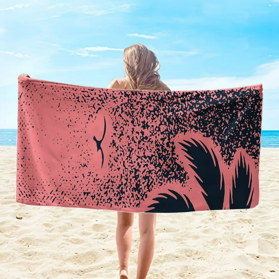 Matoen Microfiber Thin Beach Towel Lightweight 59x30 Extra Large Sand Free Soft Towels Quick Dry for Travel Pool Yoga Gym Sports Beach Accessories
