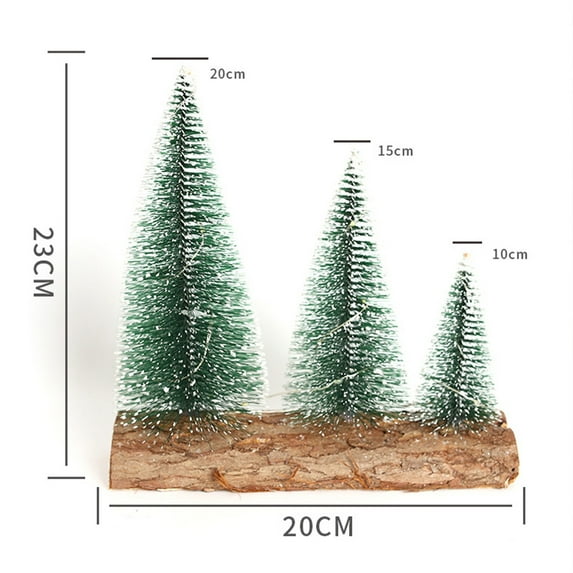 Matoen Mini Snow Frost Trees Mini Christmas Tree 9" with Led Color String Lights Winter Snow Ornaments Tabletop Trees for Holiday Party Diy Room Decor Home Table Top Christmas Decoration