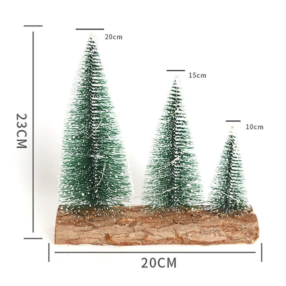Matoen Mini Snow Frost Trees Mini Christmas Tree 9" with Led Warm String Lights Winter Snow Ornaments Tabletop Trees for Holiday Party Diy Room Decor Home Table Top Christmas Decoration