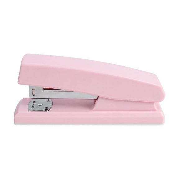 Matoen Mini Stapler - Effortless One-Finger Press, Portable & Lightweight - Learner & Office Stapler for 20 Sheets A4 Paper - Switchable Temporary/Long-Term Binding Mode (Pink, 24/6 & 26/6 Staples)