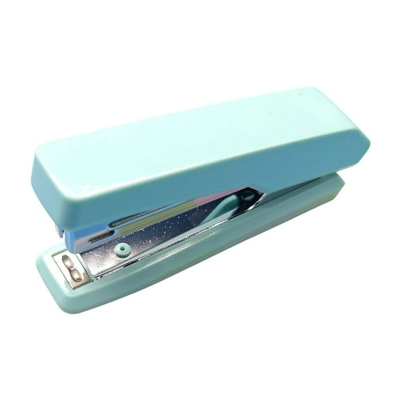 Matoen Mini Stapler - Labor-Saving One-Finger Press, 15-Sheet Capacity - Compact Stapler for Learners & Office Use (Green, Size 10 Staples)