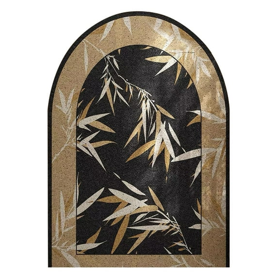 Matoen Modern Arch Top Entryway Rug with Bamboo Pattern - Soft Door Mat for Home Decor, Anti-Slip Floor Mat for Indoor Use, Easy to Clean, Durable Design, 16"x24"