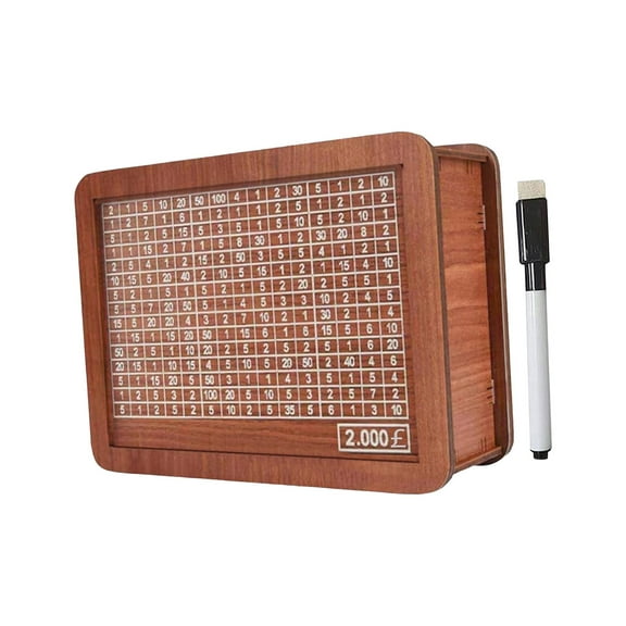 Matoen Money Box with Counter, ï¿¡2000 Retro Reusable Wooden Money Box, Money Jar, Coin Cash Box, Piggy Bank for Adults & Children for Birthday Gift Decoration