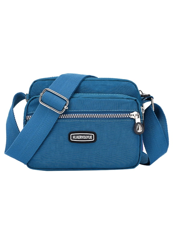 Nylon Crossboby Bag for Women - Waterproof Zipper Multi-pocket Travel Shoulder Bag Purse