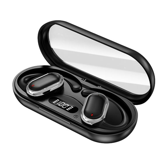 Matoen Open Ear Headphones Wireless Bluetooth Earbuds Light-Weight Headphones Built-in Microphone for Running Black