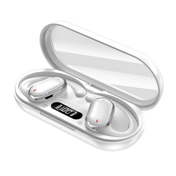 Matoen Open Ear Headphones Wireless Bluetooth Earbuds Light-Weight Headphones Built-in Microphone for Running White