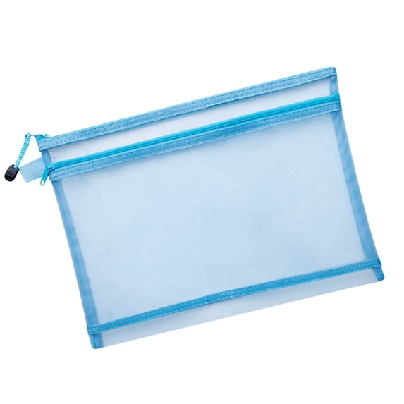 Matoen Pencil Pouch Bulk, Blue 13"x9.8" Small Mesh Zipper Pouches Pencil Case, Multipurpose Zipper Pencil Bags for Travel, Office Organization