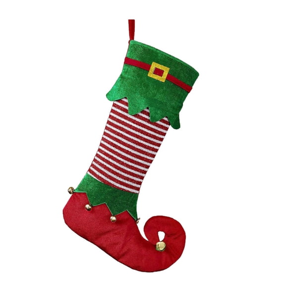 Matoen Personalized Christmas Stocking, Large, Red/White Cute Elf Design, 22"