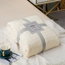 Matoen Plaid Throw Blanket - Super Soft Flannel Breathable Throw Blanket, Warm Cozy Fluffy Lightweight Fall Blanket for Couch Sofa Bed (39.4"x59")