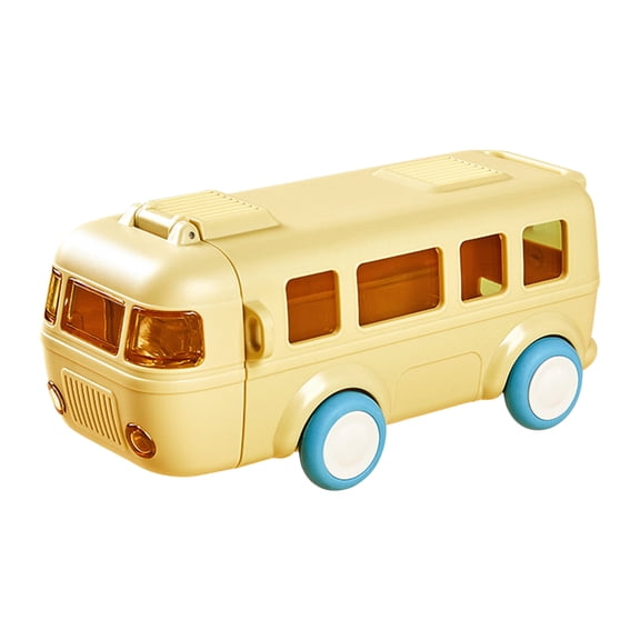 Matoen Portable Water Cup Bus Shape Children's Straw Water Cup Cute Outdoor Bounce Cap Cup 500ml