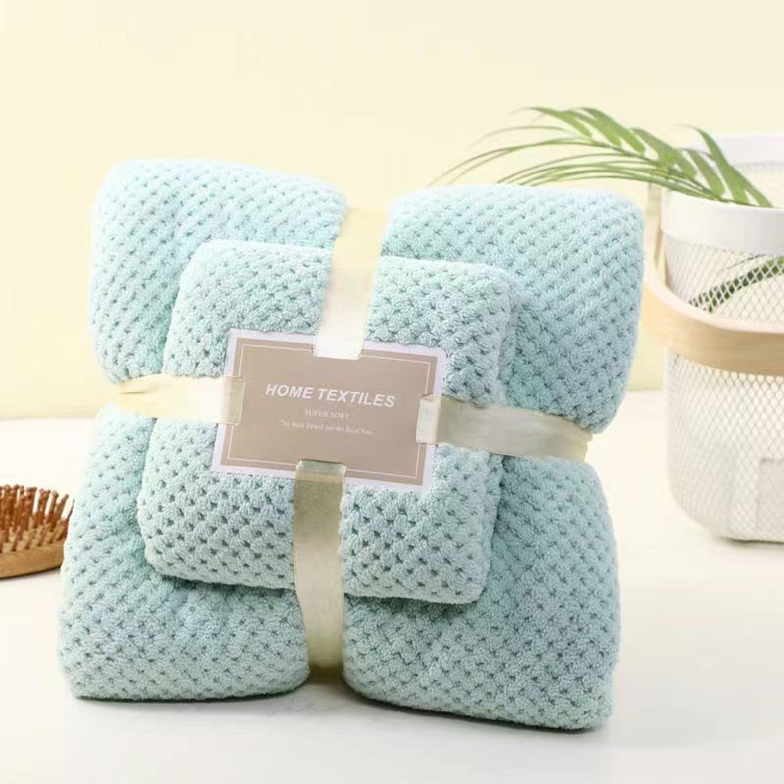 Matoen Pure Cotton 2-in-1 Bath Towel and Facial Towel Soft Bath Towel 2 ...