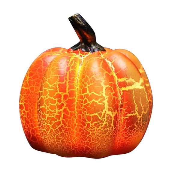 Matoen Resin Pumpkin Light Battery Operated LED Table Lamp Fall Decorations Orange Pumpkin Light for Halloween Thanksgiving Decor