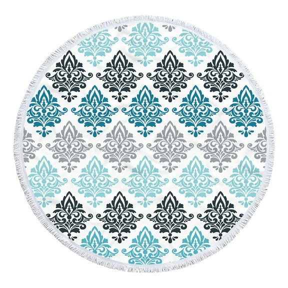 Matoen Round Beach Towel Oversized Blanket Figure Print Microfiber Large Round Towel Picnic Mat Super Water Absorbent Towel 61 inches Diameter