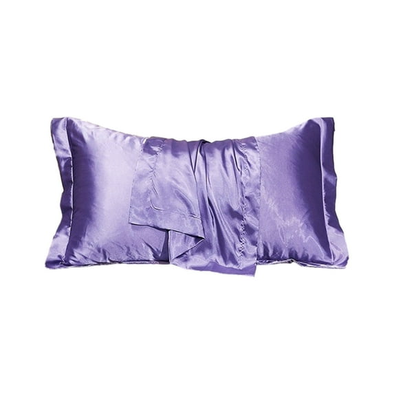 Matoen Satin Pillowcase with Zipper for Hair & Skin, Soft Silk Pillow Cases Queen, Smooth Pillow Covers, Machine Washable, Wrinkle-Free, Cooling Satin Pillow Cases Standard Size 19"x29", Purple