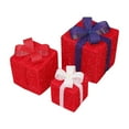 thumbnail image 1 of Matoen Set of 3 Christmas Lighted Gift Boxes, Pre-lit LED Light Up Present Boxes Ornament Outdoor Warm White Tinsel Boxes Decoration for Indoor Christmas Home Yard Lawn Decor, 1 of 6