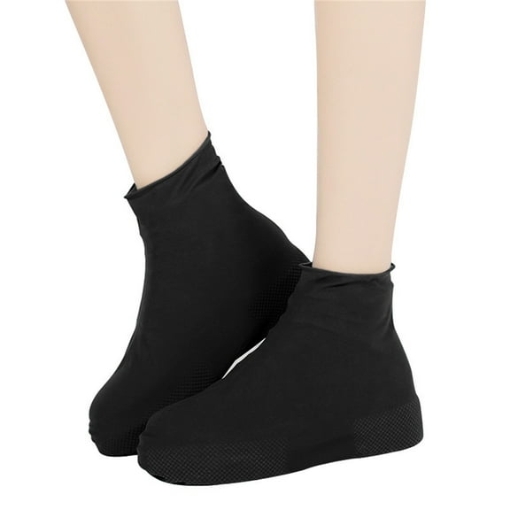 Matoen Shoe Covers Silicone Water-proof Shoe Covers for Rain Reusable Indoor Shoe Covers Black 11.81"