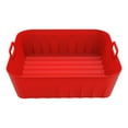 thumbnail image 1 of Matoen Silicone Air Fryer Liners Round Air Fryer Liners Reusable multifunction Silicone Air Fryer Liners 8.2 Inch Red, 1 of 8