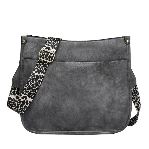 Matoen Small Crossbody Purse for Women Triple Zip Cell Phone Leather Handbag with Colored Shoulder Strap