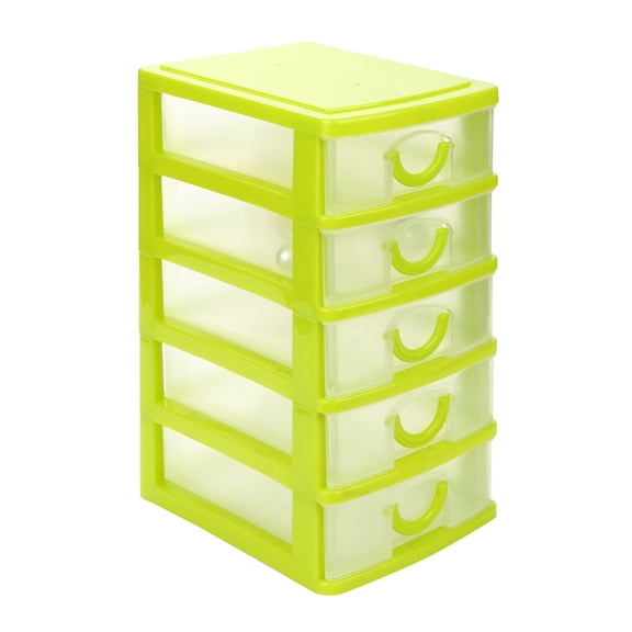 Matoen Small Storage Bin, Plastic Organizer, Storage Bin Container with Drawers for Desk, Accessory, Stationery(Green)