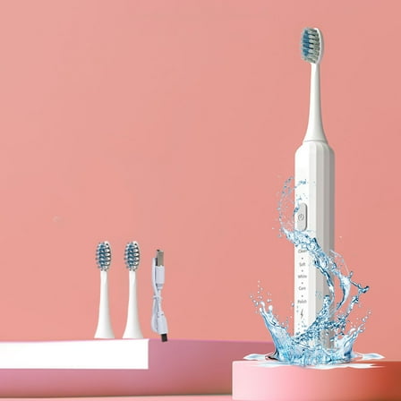 Matoen Smart Ultrasonic Electric Toothbrush for Adults, Electric Toothbrush with Smart Timer, Rechargeable Toothbrush, 3 Brush Heads