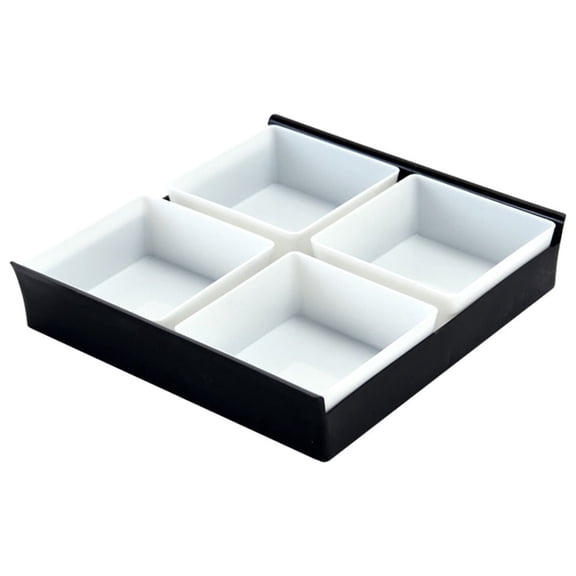 Oalirro Snack Serving Tray Gift Box - Empty Divided Appetizer Serving Tray Set, Sectional Nuts & Dry Fruit Tray, Candy Dish, Veggie Serving Platter, 4 Compartments
