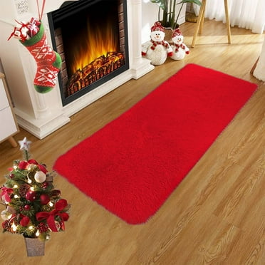 Matoen Soft Runner Rugs for Bedroom Living Room Plush Fluffy Rug 16"x31.5", Shag Furry Area Rug Carpet Non Shedding for Nursery Children Kids Girls Room Home Decorative, Gray