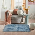 thumbnail image 1 of Matoen Soft Shag Area Rug, 24"x63" Tie Dyed Blue Rectangle Plush Fuzzy Rugs, Non-Slip Shaggy Furry Carpets for Kids Room Bedroom, 1 of 4