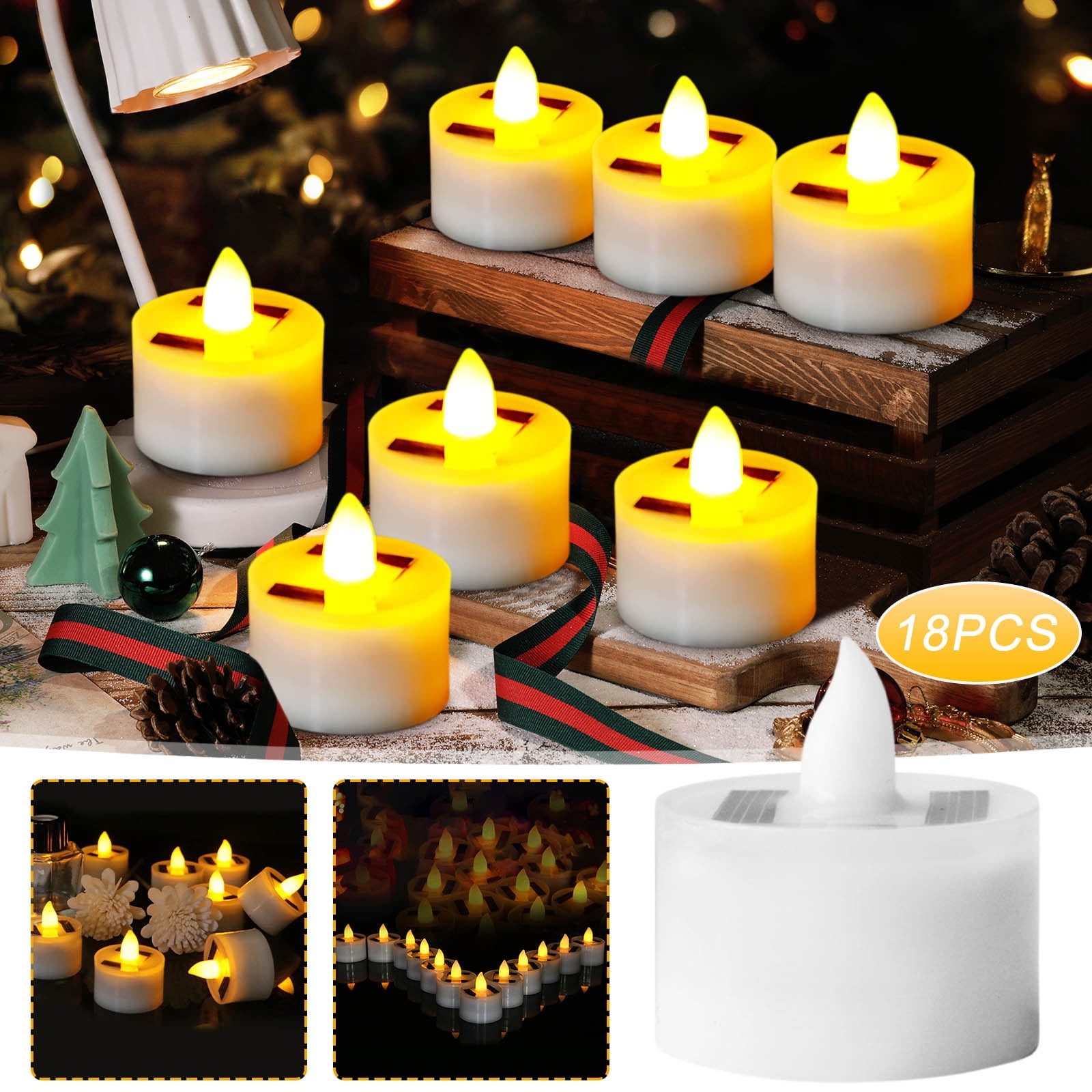 Homemory Solar Candles Outdoor – Set Of 2 Waterproof Flameless Pillar Candles, 3x6 Inches, Dusk To Dawn Sensor, Rechargeable Battery