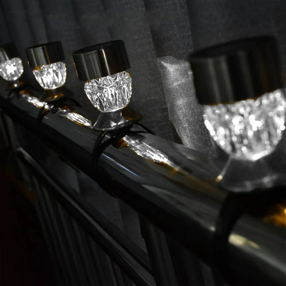 Matoen Solar Deck Lights Outdoor, 4 Pack Solar Step Lights LED Waterproof Patio Decor Solar Lights for Outside Railing, Stairs, Fence, Post, Yard and Driveway, Warm White