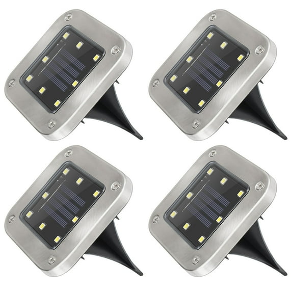 Matoen Solar Ground Lights, 4Pcs LED Solar Powered Disk Lights Outdoor Waterproof Landscape Lawn Lighting for Garden Yard Deck Walkway Patio Pathway