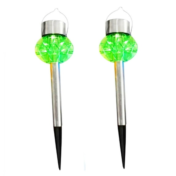 Matoen Solar Lights Outdoor, 2 Pack Solar Christmas Decoration Cracked Glass Ball Solar Garden Lights, Color Changing Lights Outdoor, for Path, Patio, Yard Pathway