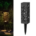 thumbnail image 1 of Matoen Solar Lights Outdoor Garden Decorative Pathway Lights Waterproof Unique LED Solar Stake Lights for Patio Yard Walkway Driveway Landscape Decor, Rectangle, Warm Lights, Black, 1 of 5