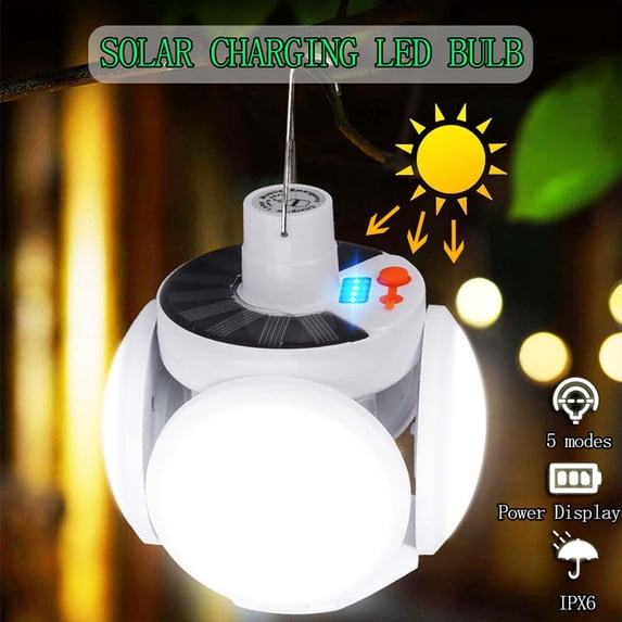 Matoen Solar Multi-Functional Emergency LED Light Bulb with USB Charging, Foldable Light Bulb ,Outdoor led Bulbs Ideal for Power Outage, Tent Camping, Fishing