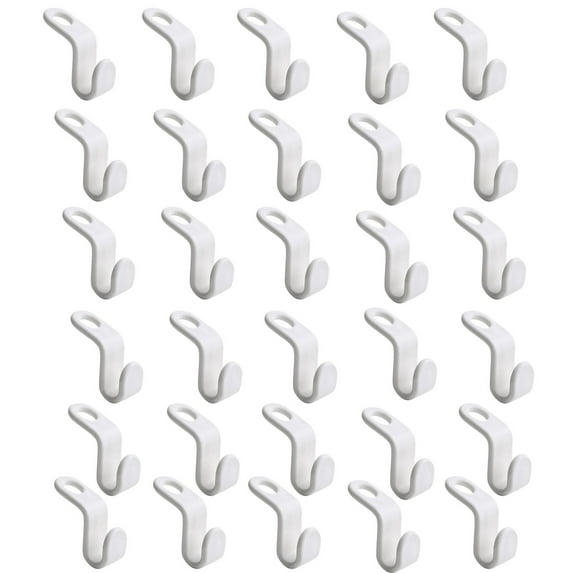 Matoen Space Saving Hanger Hooks 30 Pack, White Clothes Hanger Connector Hooks, Heavy Duty Hanger Hooks Space Saver, Premium College Dorm Room Essentials, Closet Organizers and Storage