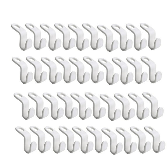 Matoen Space Saving Hanger Hooks 40 Pack, White Clothes Hanger Connector Hooks, Heavy Duty Hanger Hooks Space Saver, Premium College Dorm Room Essentials, Closet Organizers and Storage