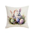 thumbnail image 1 of Matoen Spring Bunny Throw Pillow Covers 18x18, Rabbit Spring Decorative Pillows Case Soft Linen Cushion Covers for Couch Sofa Patio Garden Spring Decor, 1 of 6
