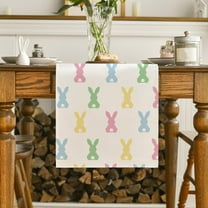 Matoen Spring Summer Easter Tablecloth Rectangle Table Cloths 70.8x13Inch Watercolor Buffalo Check Plaid Table Cover Spill Proof Table Covers for Kitchen Party Dinner Tabletop Decoration