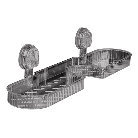 Matoen Strong Suction Cup Wall-Mounted Faucet Shelf - No Holes Bathroom Storage Rack, Over Sink Mirror Organizer with High Load Capacity