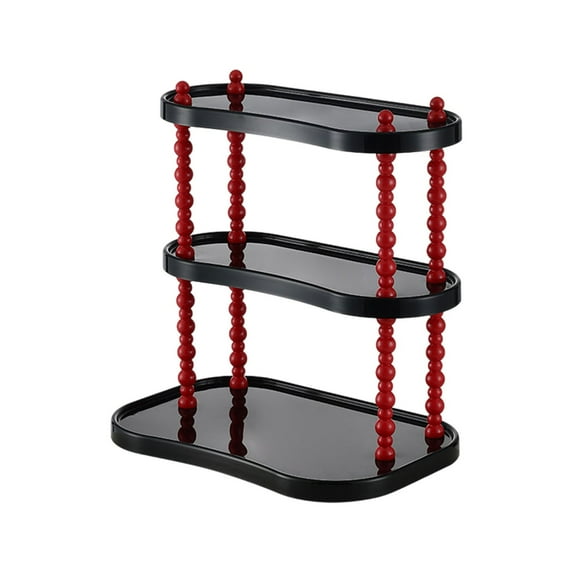 Matoen Stylish 3-Tier Cream Desktop Organizer Shelf for Mugs, Cosmetics, Books & Home Decor - Space-Saving Storage Solution for Office & Living Room