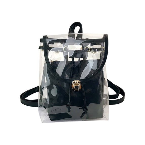 Matoen Summer Clear Backpack for Women - PU Transparent Backpack Large Clear Book Bag for College & Work