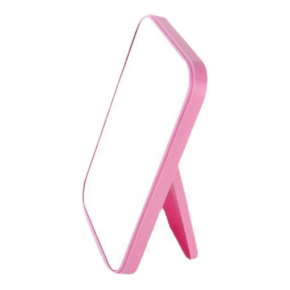 Matoen Table Desk Vanity Makeup Mirror, 8-Inch Portable Folding Mirror with Stand 90°Adjustable Rotation Tavel Make Up Mirror Hanging Bathroom for Shower Shaving(Pink)