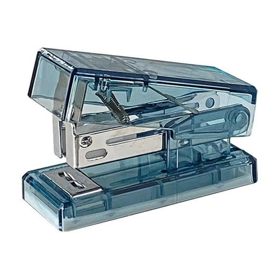 Matoen Transparent Mini Stapler Portable - Small Lightweight Stapler with Ergonomic Grip & Metal Mechanism - Compact Handheld Stapler for Learners, Office, Home - Includes No.12 Staples