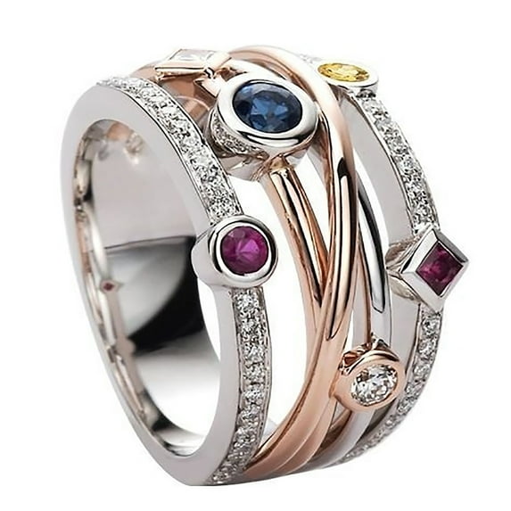 Matoen Valentine's Day Copper Rings Flower Finger Rings for Women Stacking Promise Rings Fine Jewelry