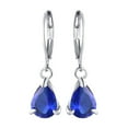 thumbnail image 1 of Matoen Valentines Day Dangle Drop Earrings for Women Blue Pear Cut Gemstone Lever Back Earrings Birthstone Jewelry, 1 of 3