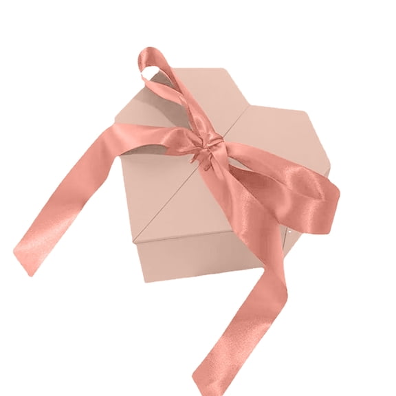 Matoen Valentines Day Heart Shaped Box with Ribbon Cardboard Heart Box Flower Gift Box for Luxury Flower and Gift Arrangements Mother's Day Wedding Birthday (Pink)