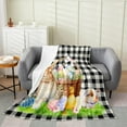 thumbnail image 1 of Matoen Vintage Easter Bunnies Eggs Soft Throw Blanket Soft Lightweight Flannel Fleece Blanket 39.4"x27.5" for Bed Sofa Couch Camping Travel, 1 of 6