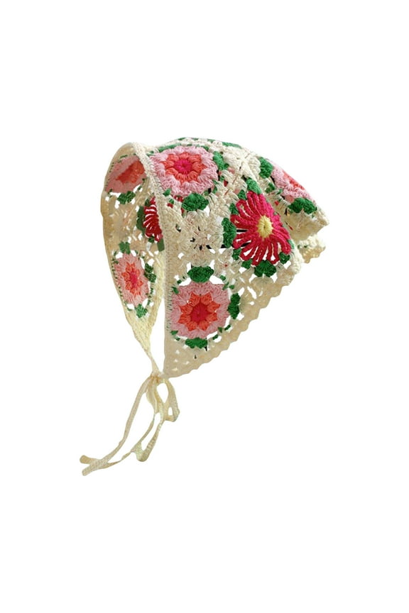 Women Headbands Hair Bandana Boho Knitted Head Scarf Kerchief Elegant Lace Neckerchief Fashion Accessory