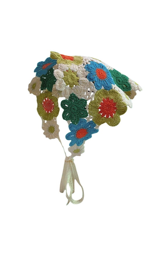 Women Headbands Hair Bandana Boho Knitted Head Scarf Kerchief Elegant Lace Neckerchief Fashion Accessory